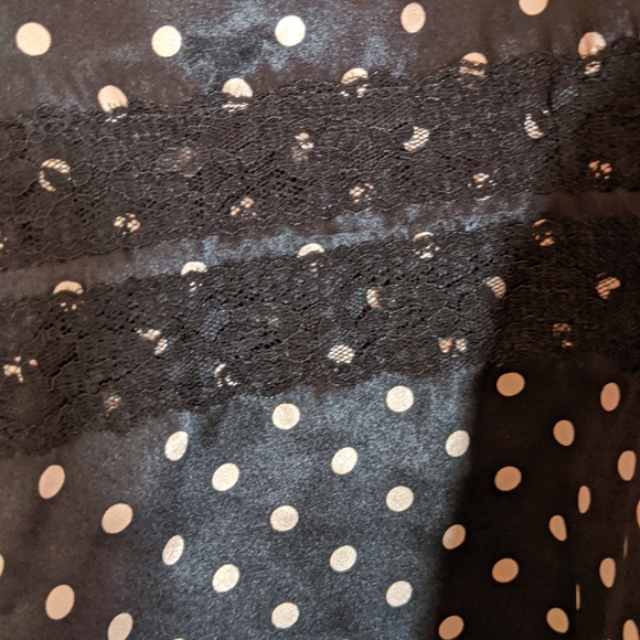 Cato wrap blouse polka dot xl lace trim - Picture 4 of 6